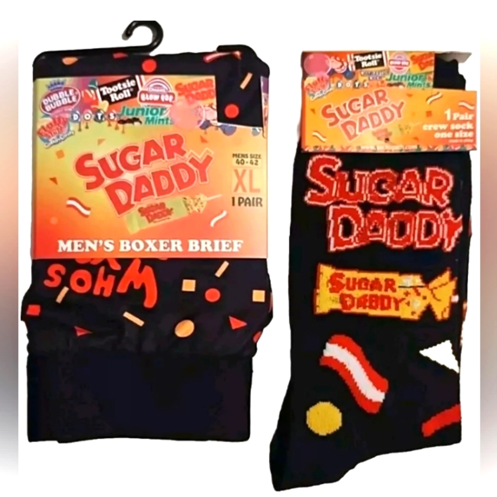 COPY - Sugar Daddy Men's Boxers Briefs & Socks Novelty Boxer 40-42 Socks 8-12 N…
